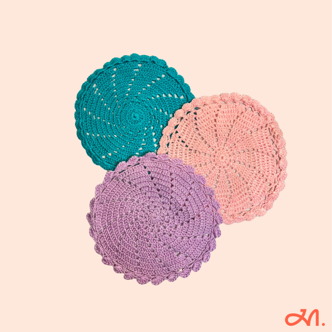 Whirlwind Crochet Tablemats- Set of 3