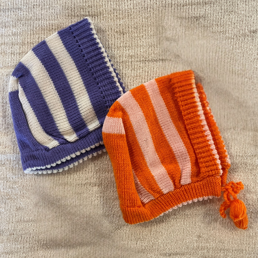 Duo Striped Baby Caps - Set of 2