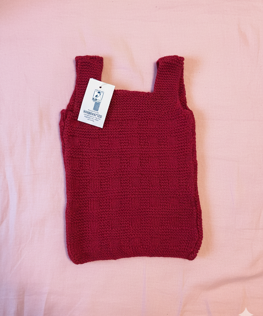 Ruby Red- Handcrafted Woollen Baby Sleeveless Vest