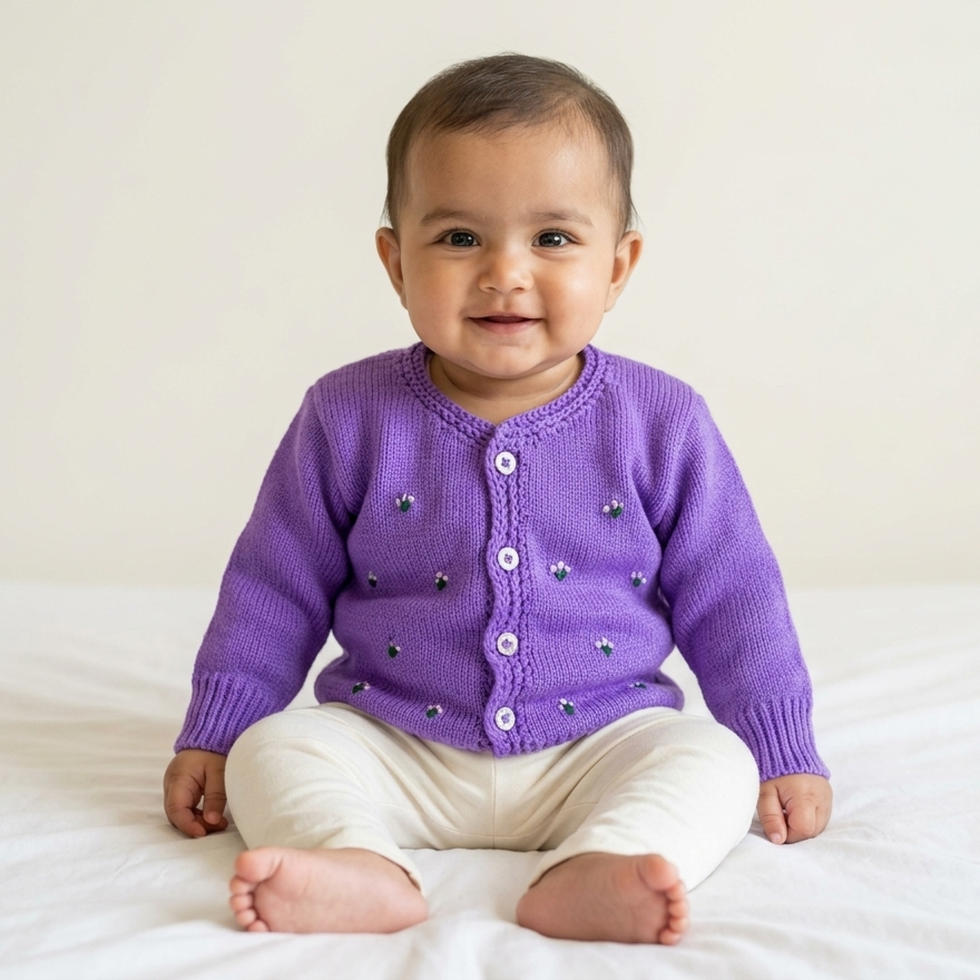 Lavender Love Baby Knit Cardigan