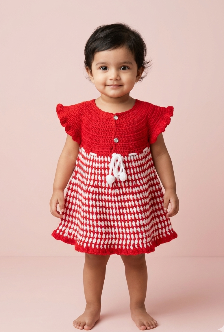 Cherry Crochet Baby Girl Frock