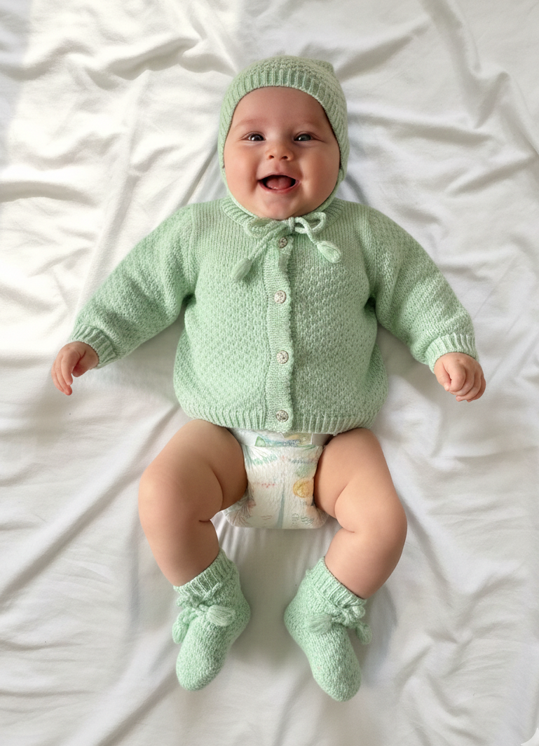 Baby Mint Green Wool Sweater Set