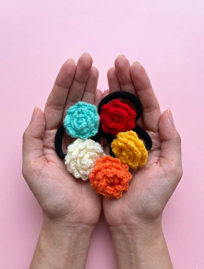 Crochet Hair ties- Set of 5