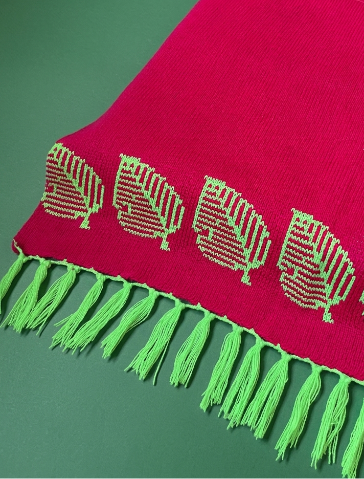 Pink and green Traditional Pooja Asan