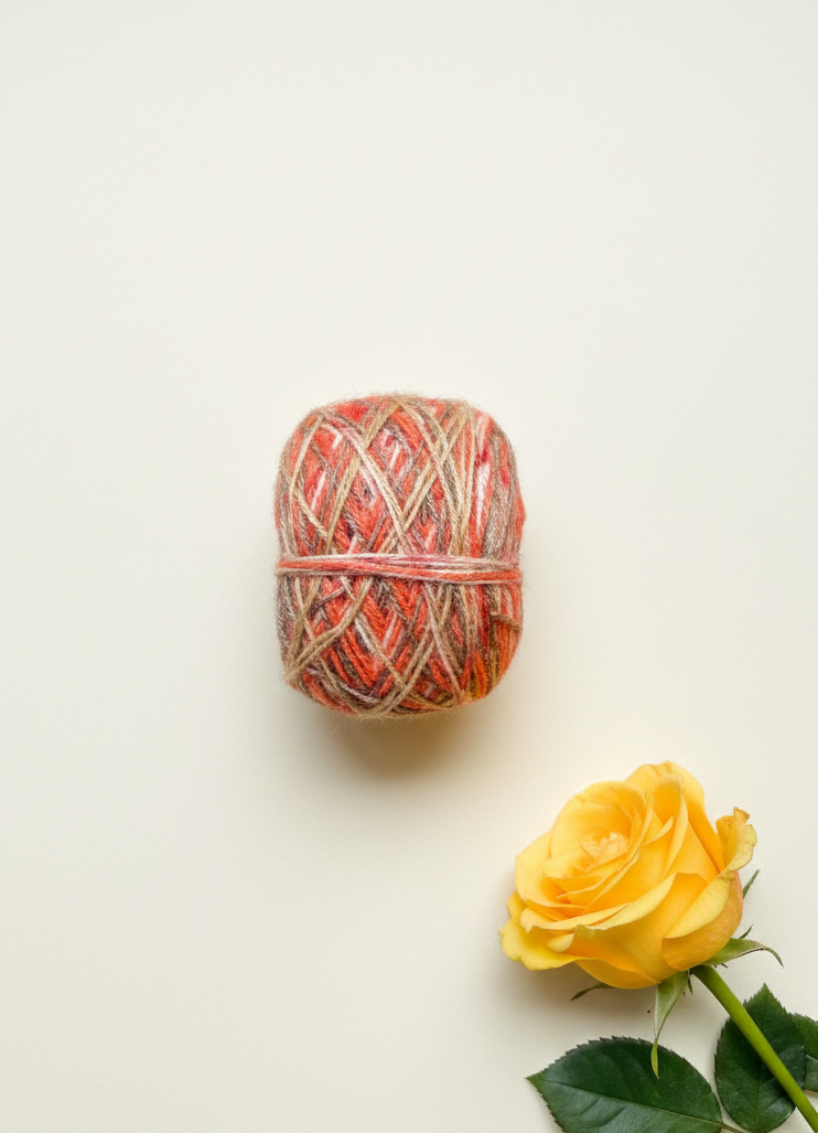 Coral Multicolor Knitting Yarn Ball