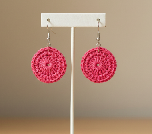 Pink Aura Crochet Earrings