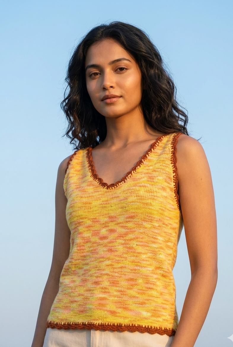 Sunset Yellow Sleeveless Summer Top