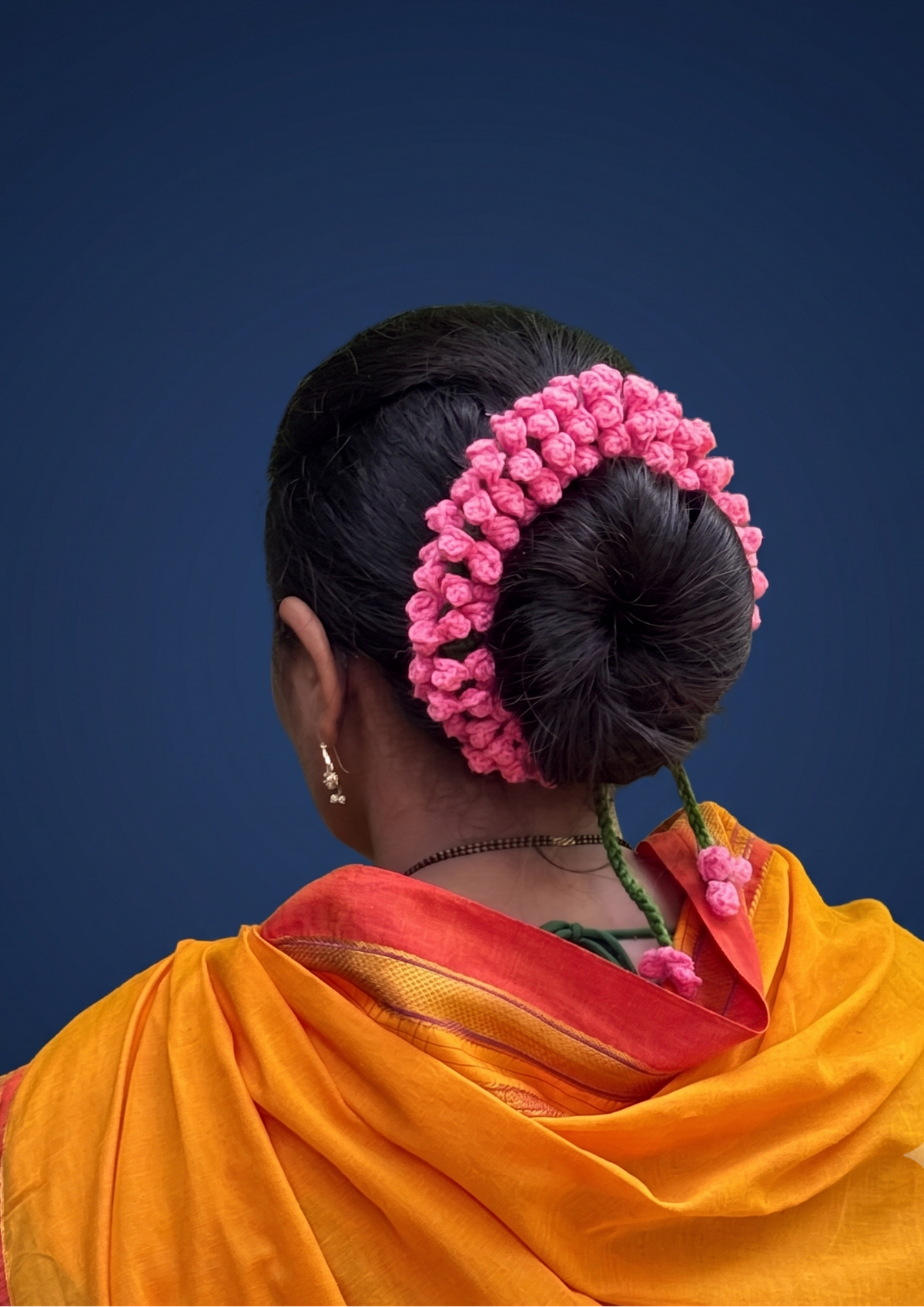 Pink Crochet Floral Gajra