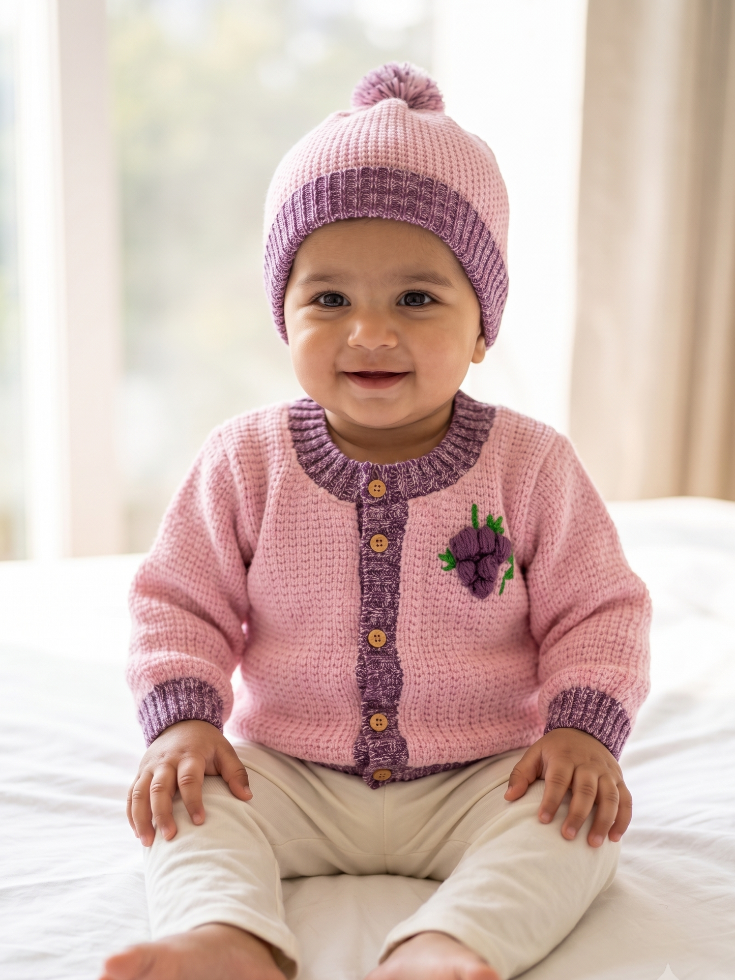 Handcrafted Grape Pink Winter Set