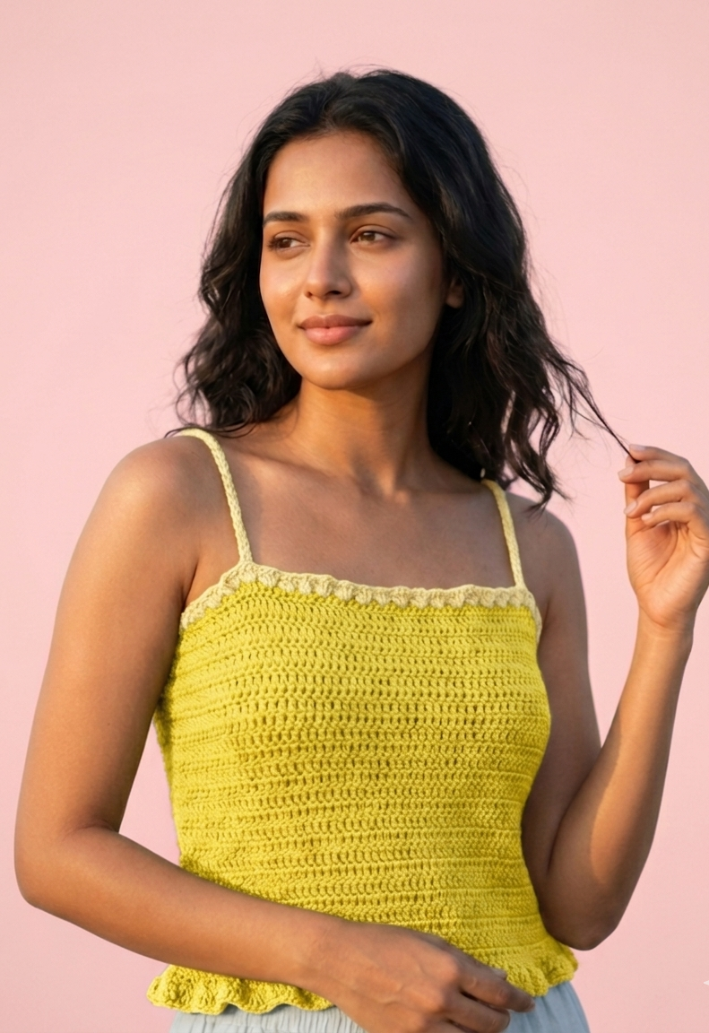 Sunflower Crochet Strap Summer Top
