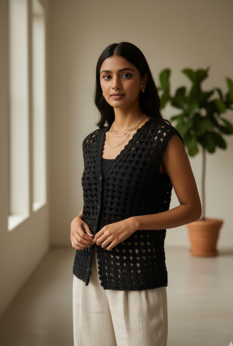 Midnight Knitted Vest