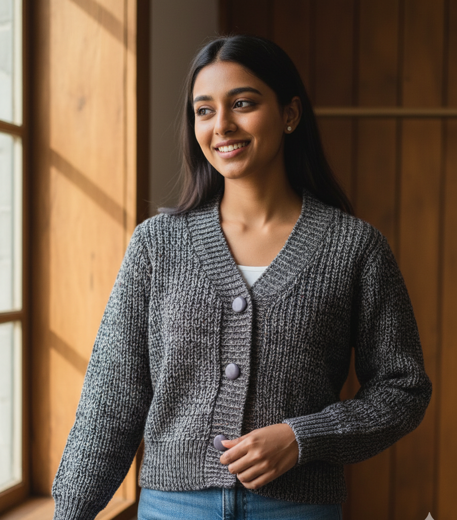 Charcoal Mélange Sweater Top