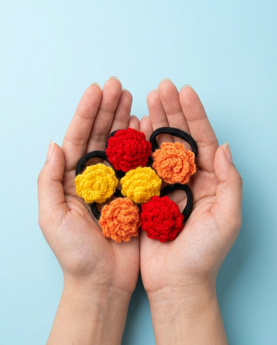 Crochet Hair ties- Set of 6