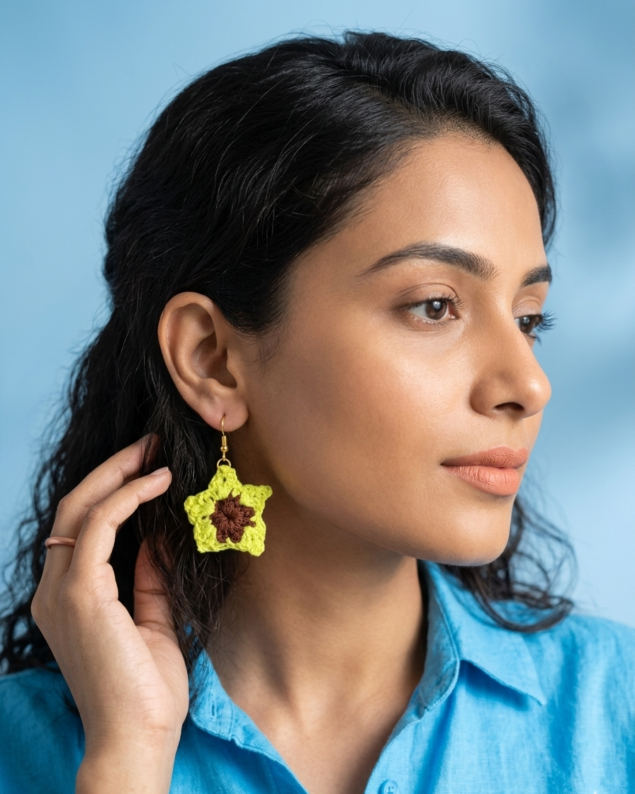 Handmade SunFlower Dangle Earrings