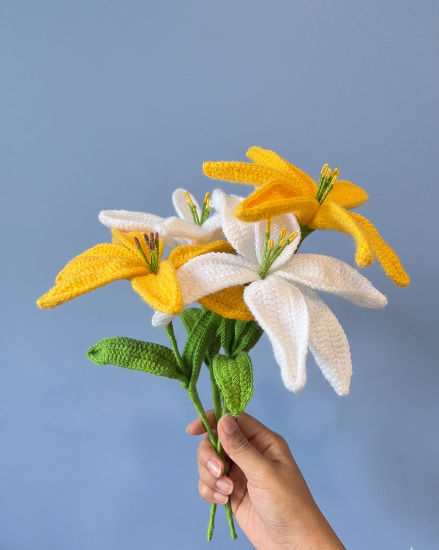 Yellow and White Lily Flower Bouquet