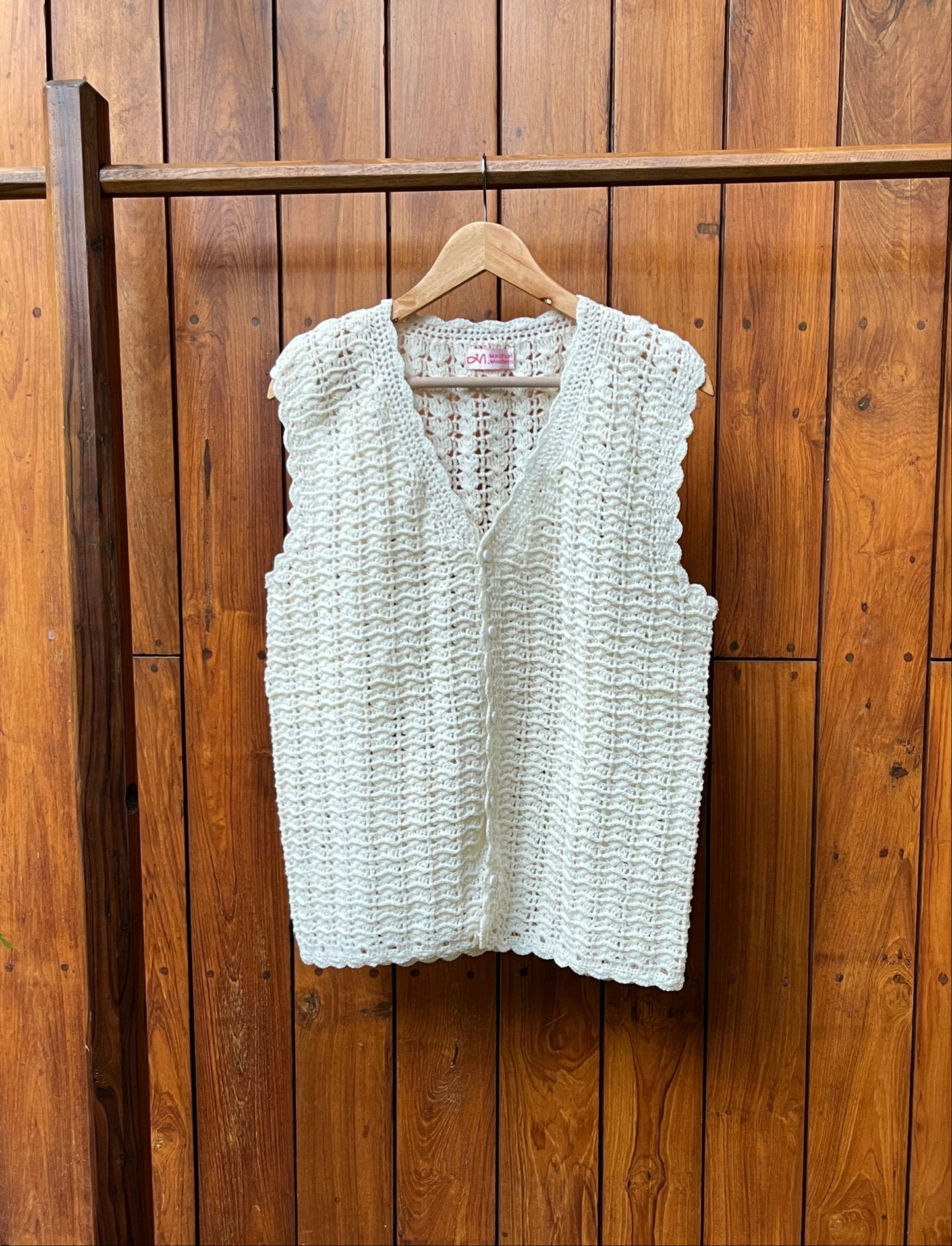 Handmade Crochet Cream Vest