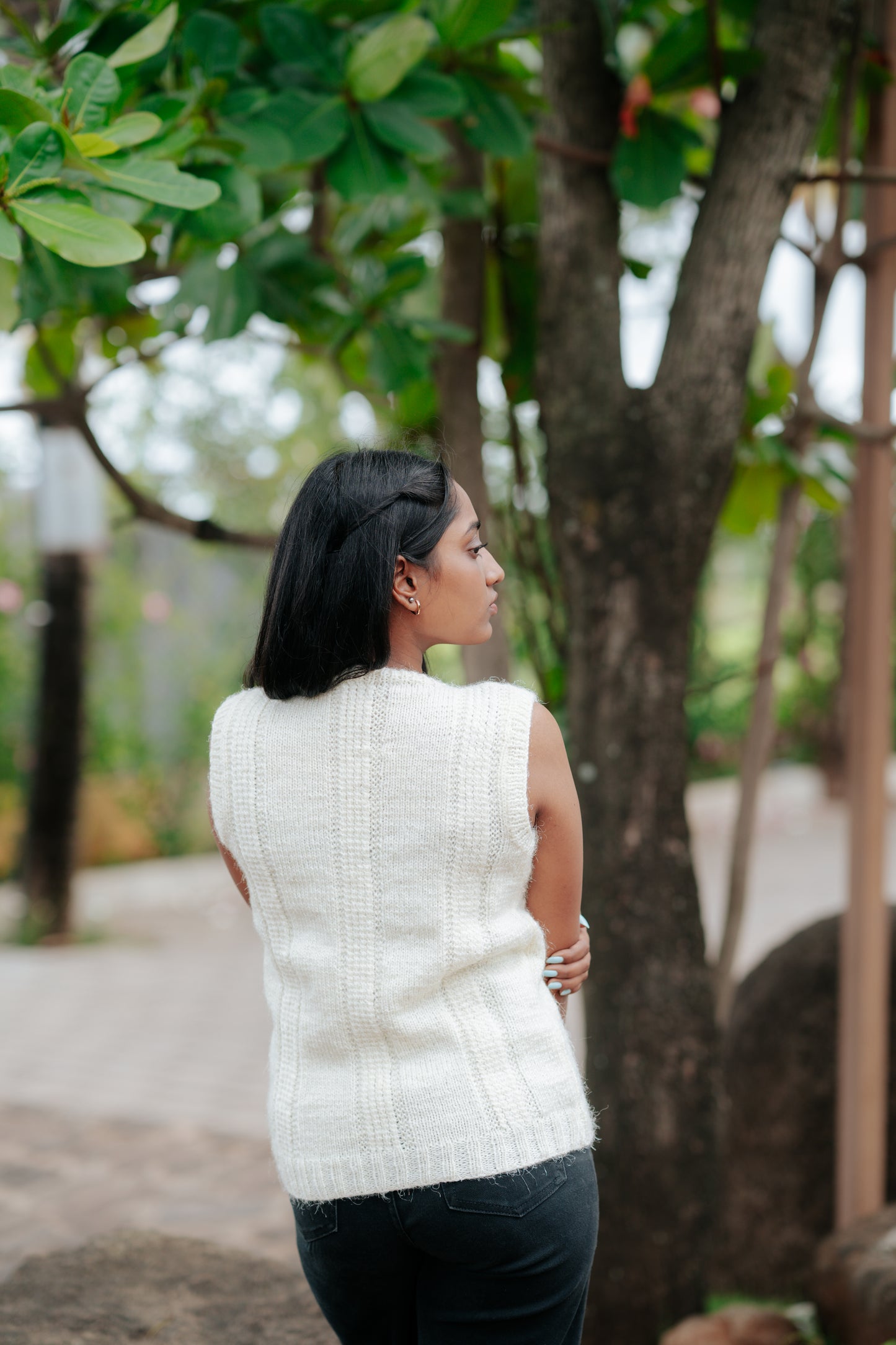 Ivory Button-Up Vest