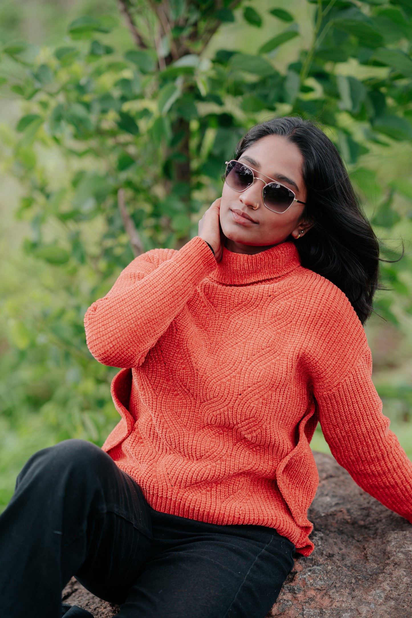 Cable Knit Turtle Neck Pullover