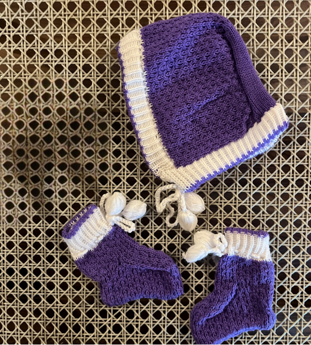 Purple Charm 3-Piece Baby Wool Set