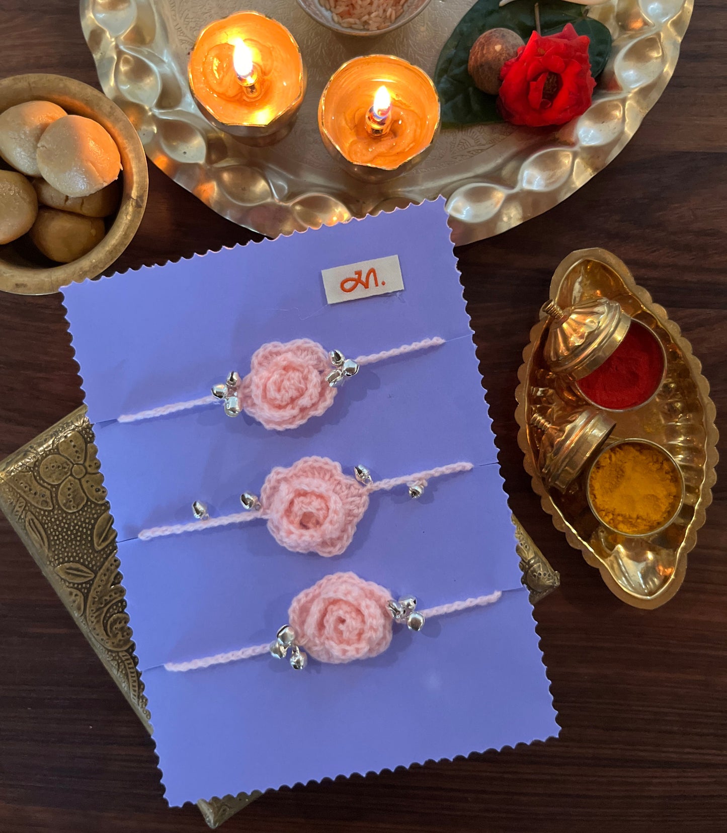 Pastel Woollen Rakhi Sets