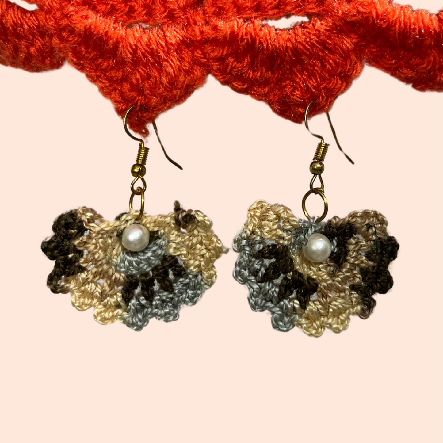Flutter Pearl Crochet Earrings