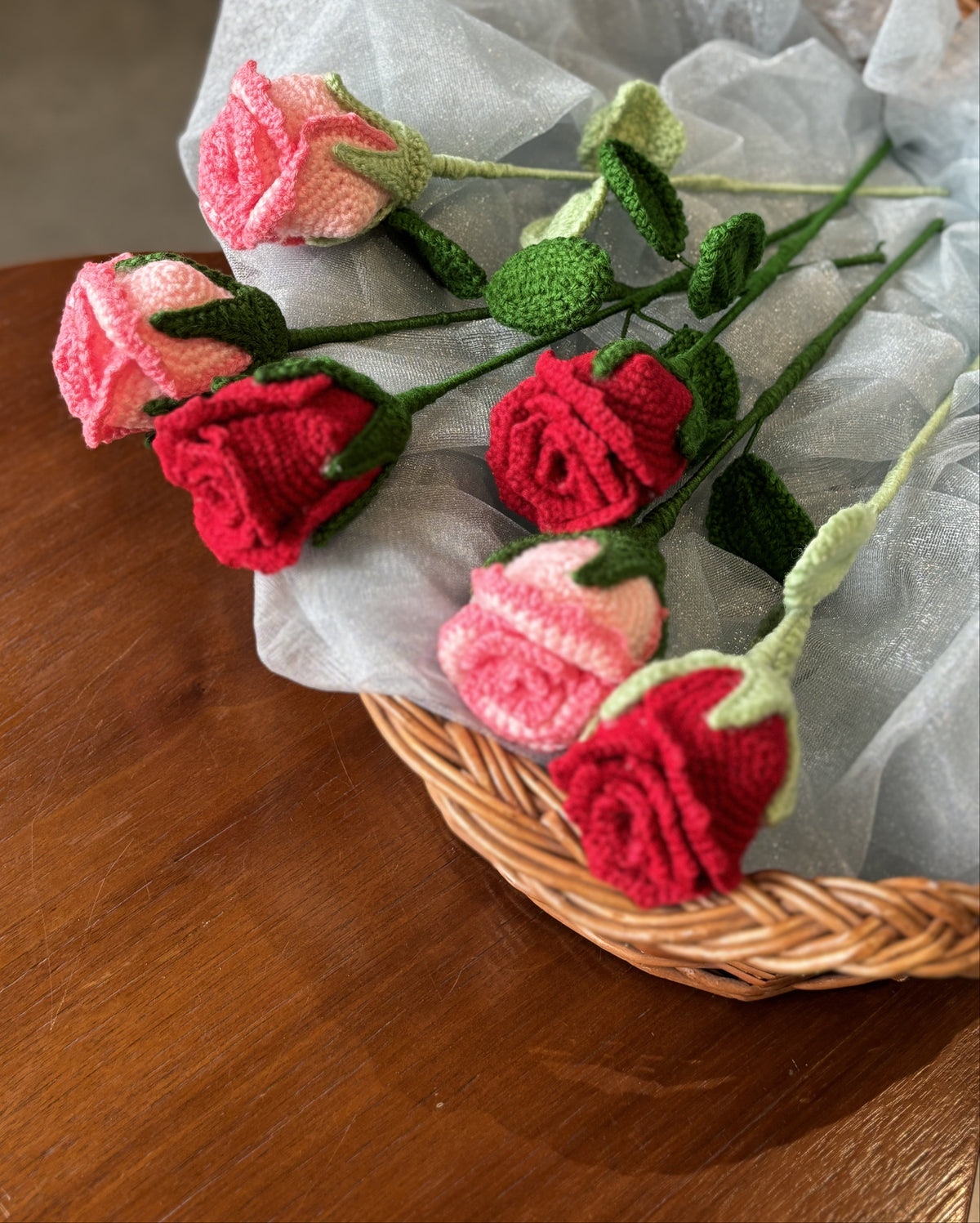 Everlasting Crochet Rose Bouquet