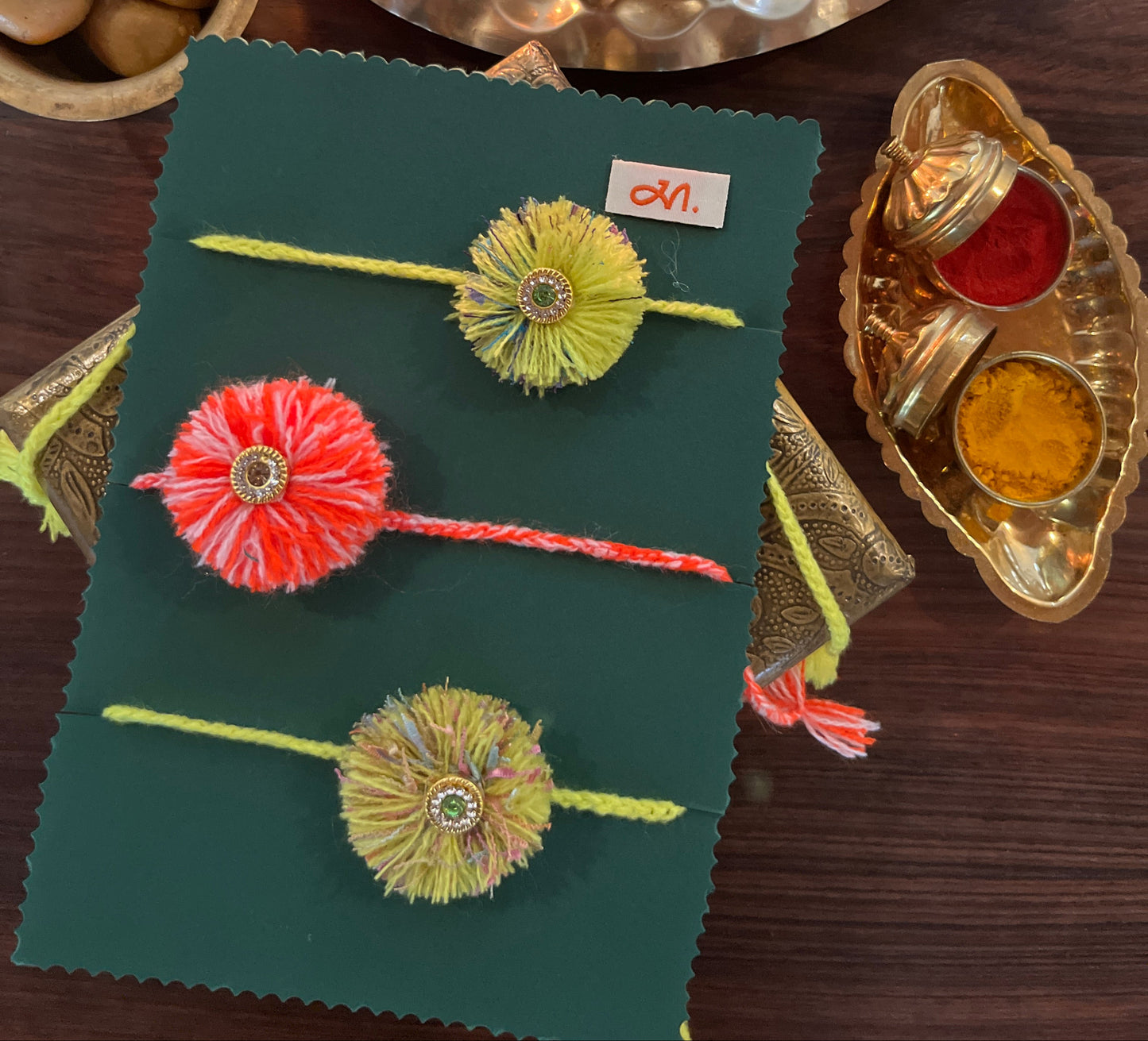 Tyohaar Kundan Rakhi - Set of 3