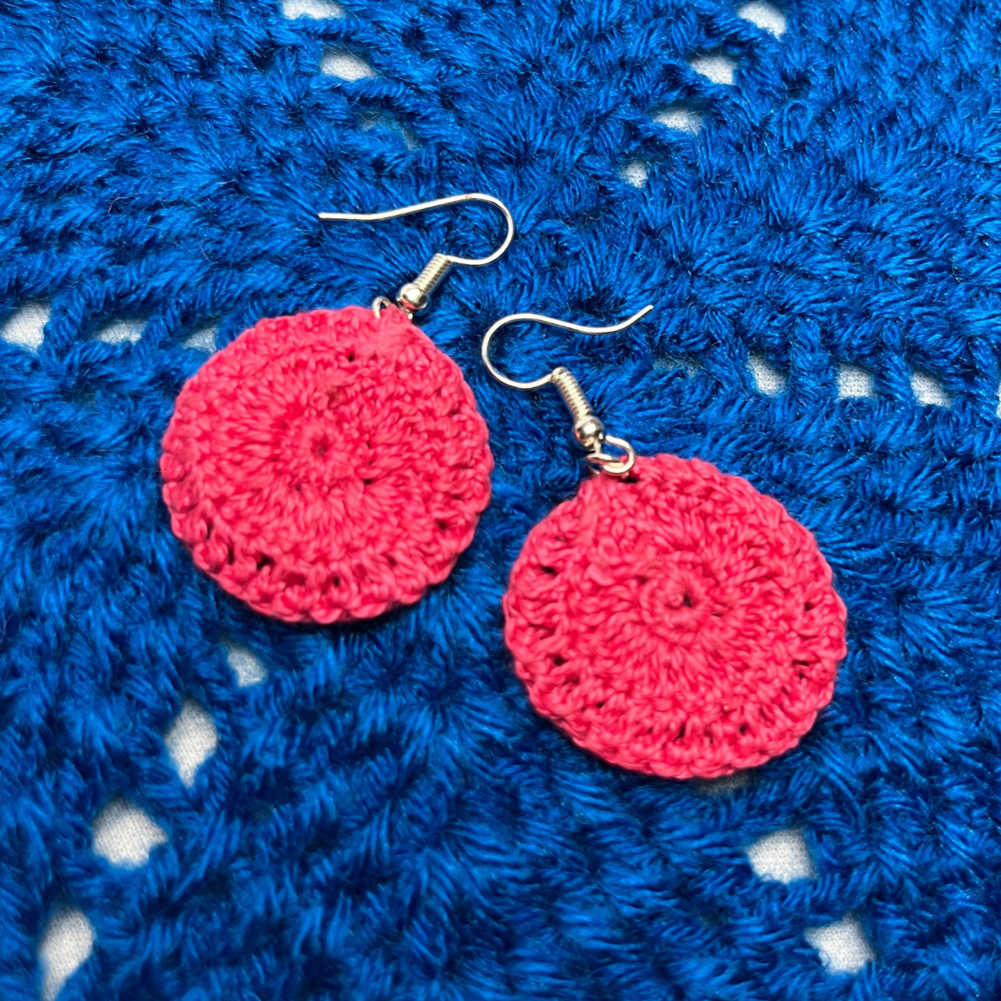 Pink Aura Crochet Earrings