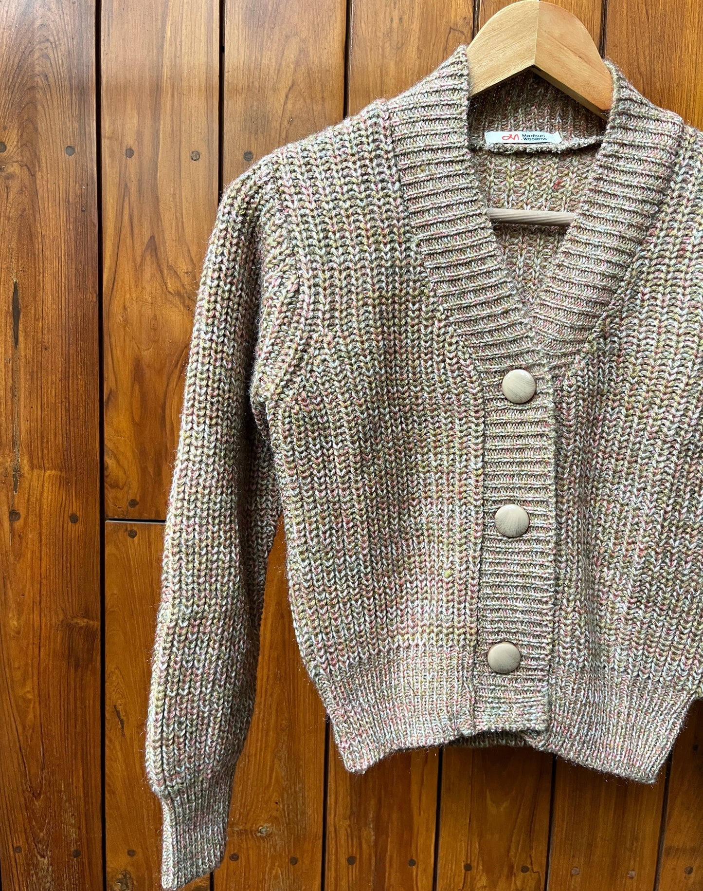 Beige Mélange Sweater Top