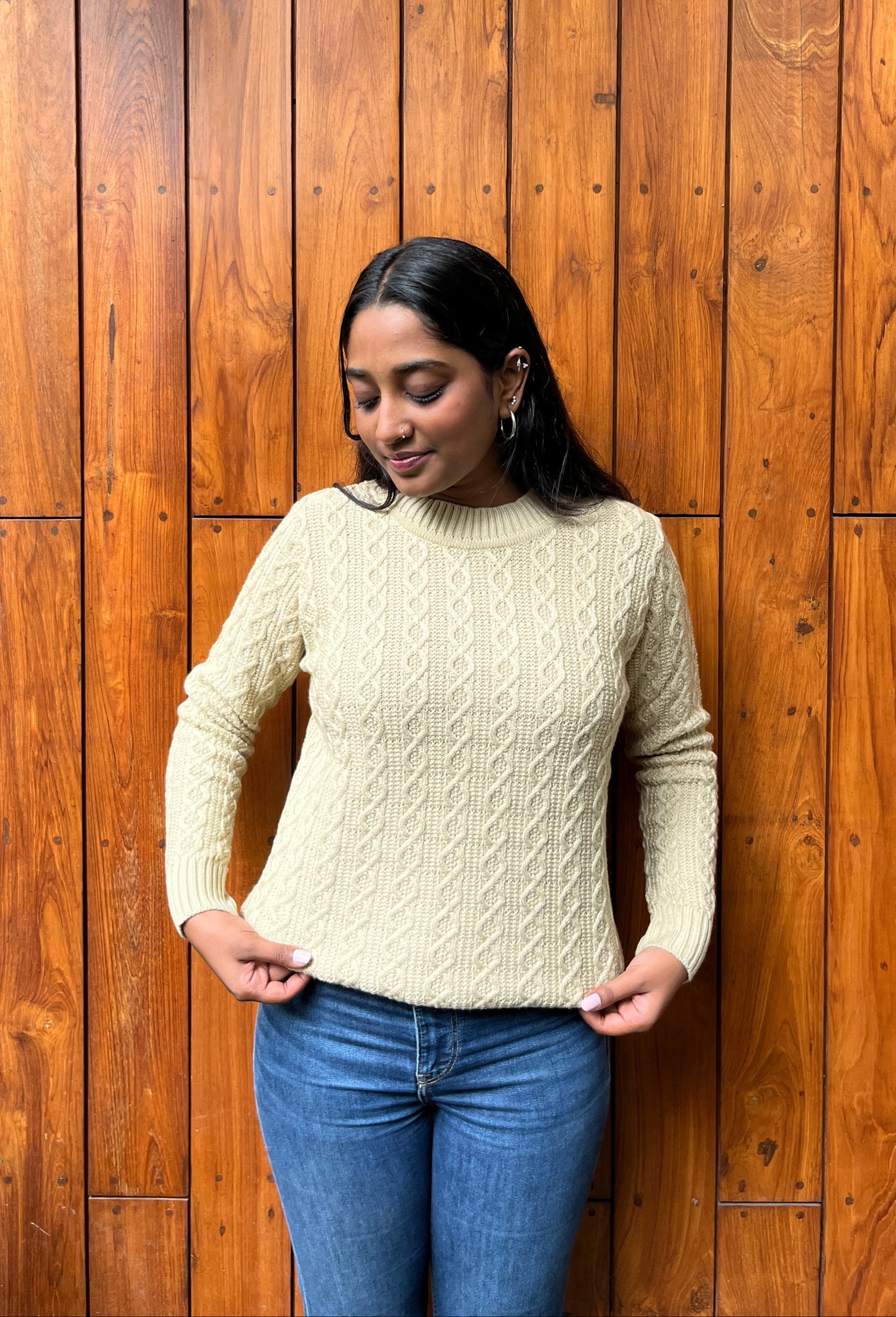 Soft Oatmeal Knit Top