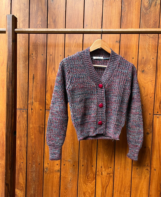 Maroon Mélange Sweater Top