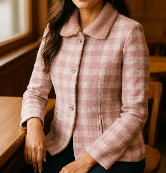 Winterberry Checkered Woollen Coat