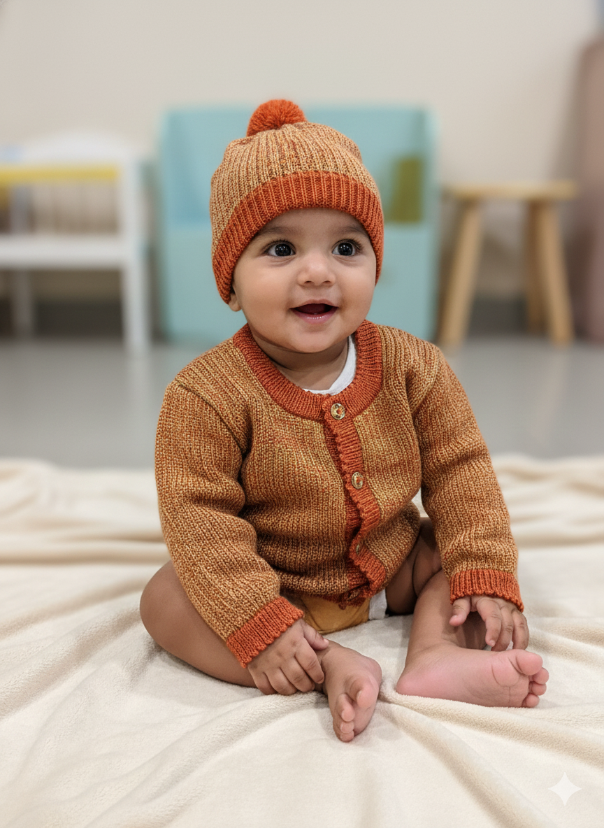 Cozy Knit Baby Winter Sweater & Beanie Set
