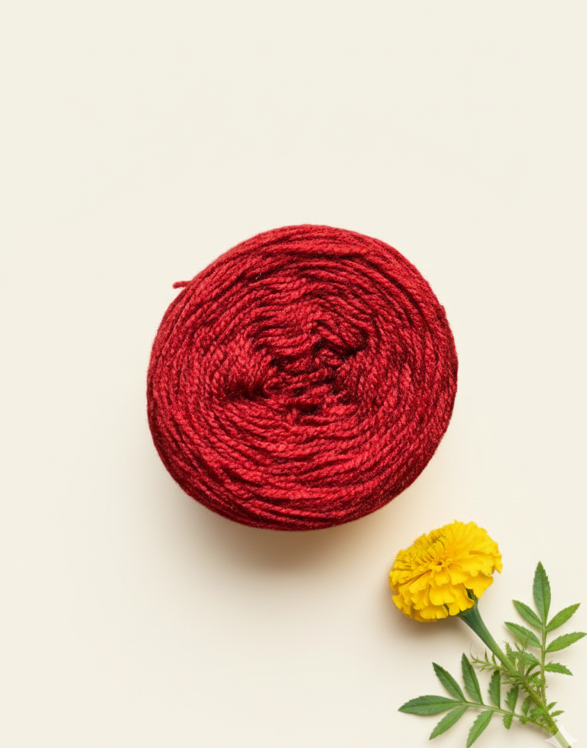 Deep Red Knitting Wool Ball
