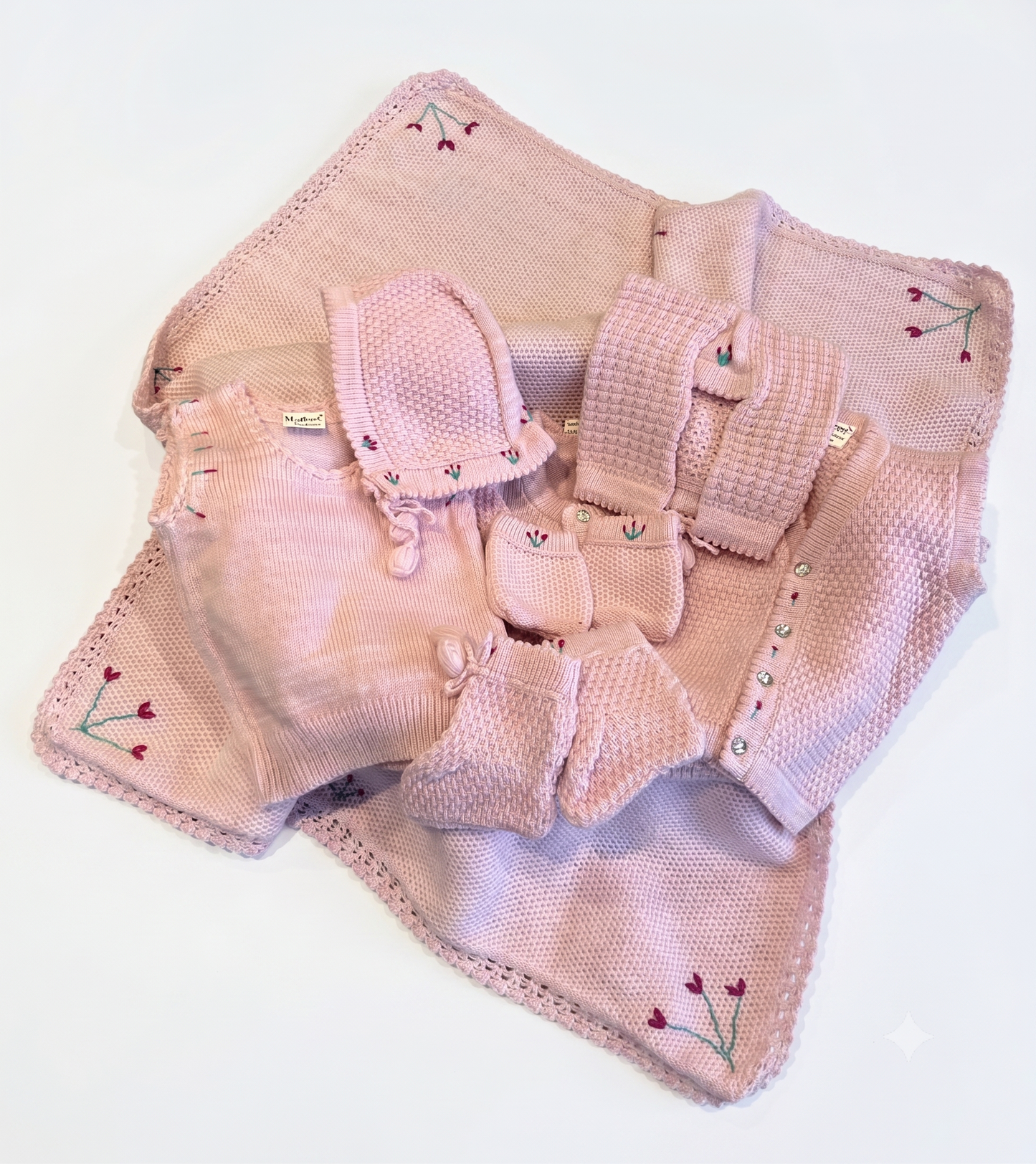 Premium Soft Blush Pink Baby Knitted Gift Set