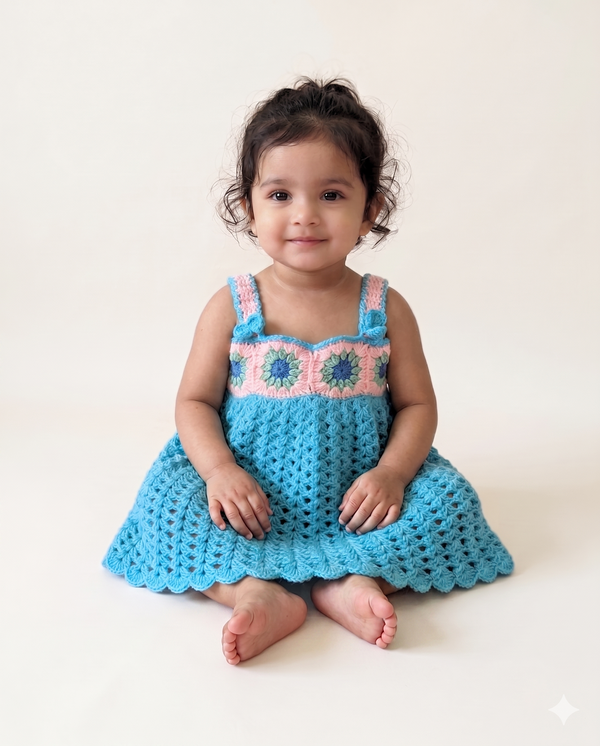Bluebell Bloom Handmade Crochet Baby Dress