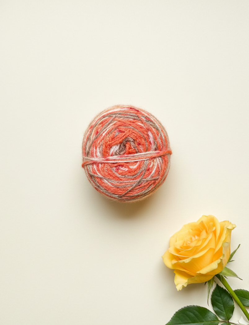Coral Multicolor Knitting Yarn Ball