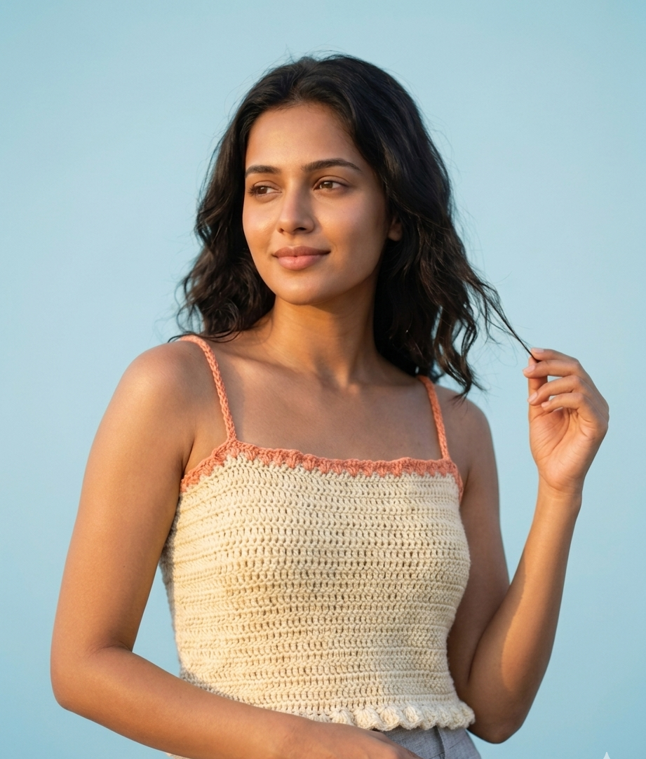 Sunflower Crochet Strap Summer Top