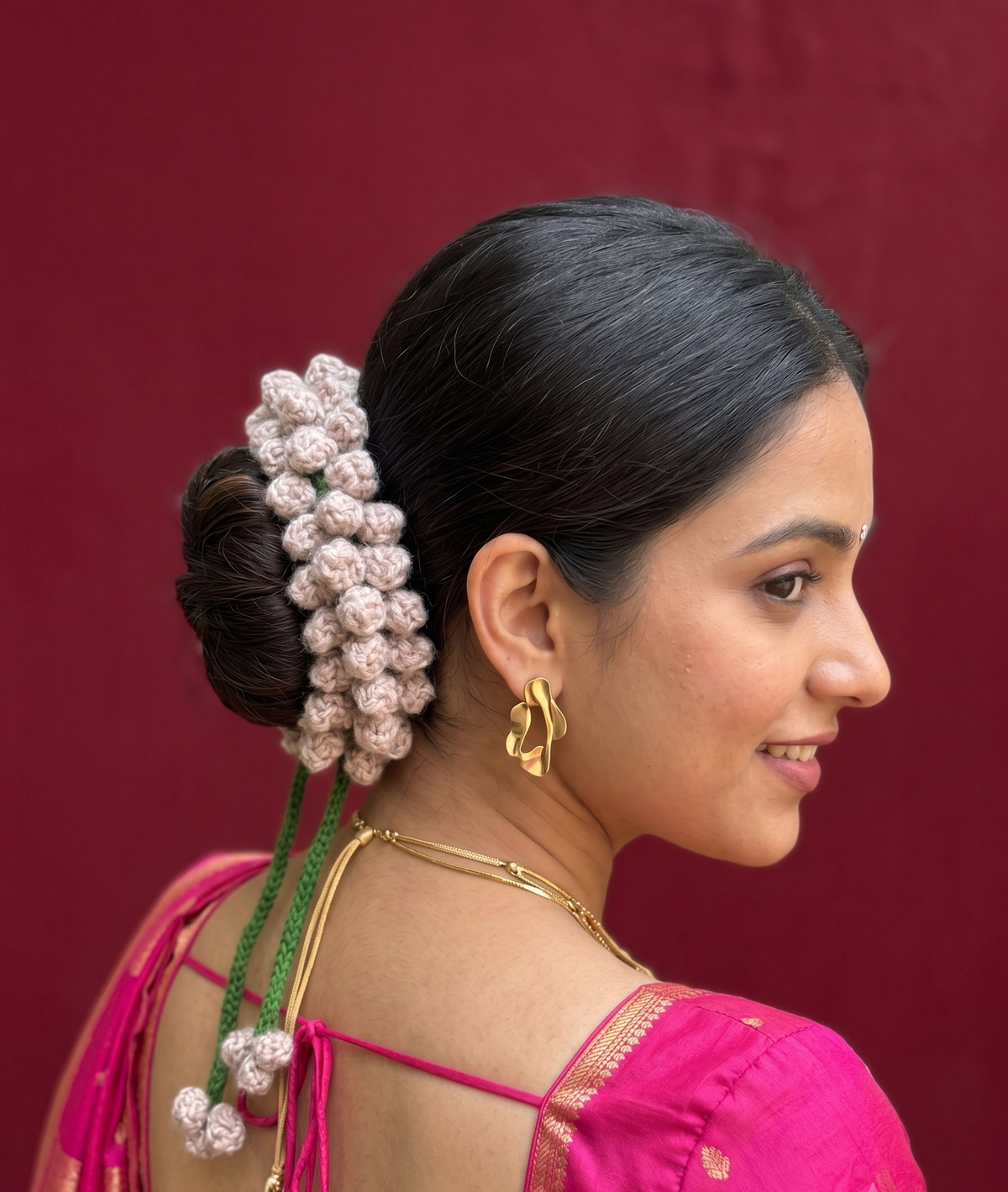 Mauve Crochet Gajra