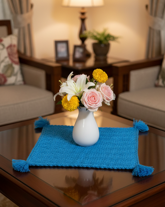 Set of 2- Shades of Blue Table Asans