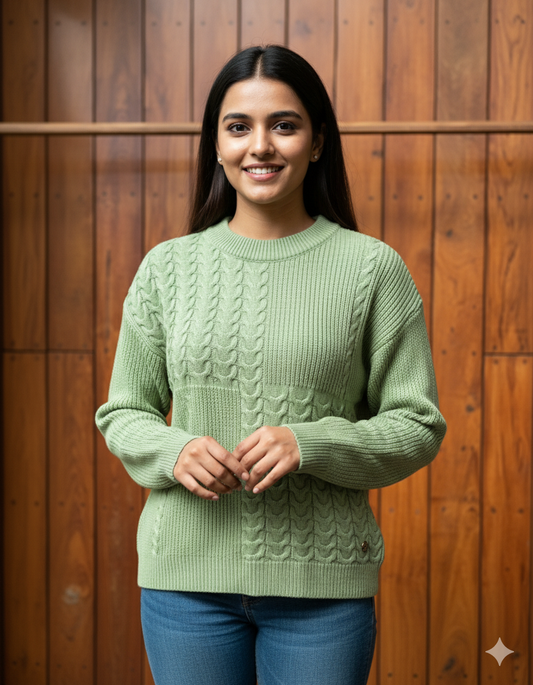 Olive Twist Woollen Sweater