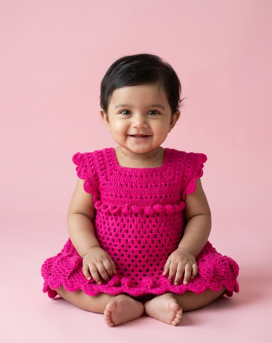 Berry Bliss Handmade Crochet Baby Dress