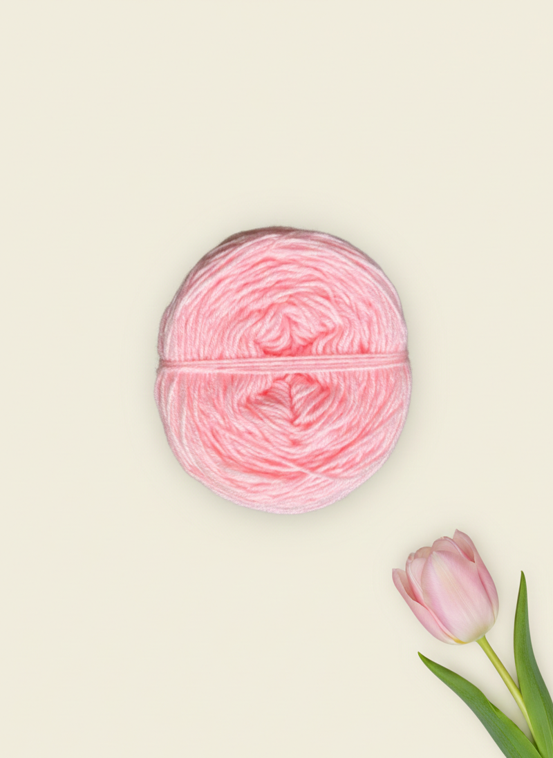 Soft Blush Pink Knitting Yarn Ball