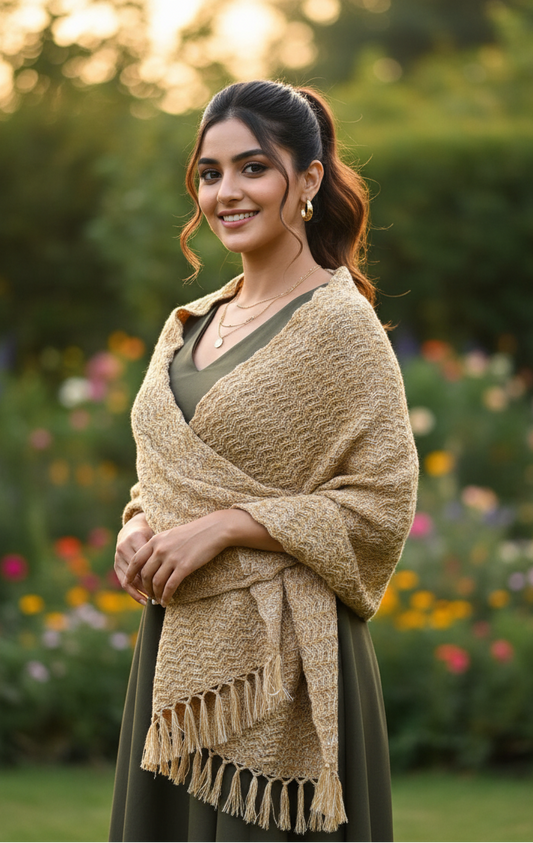 Beige Weave Shawl