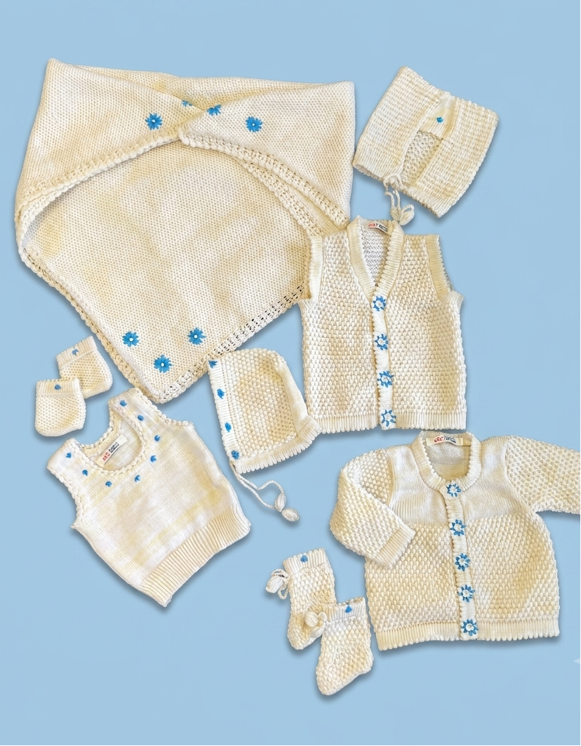 Premium Soft Cream Knitted Gift Set