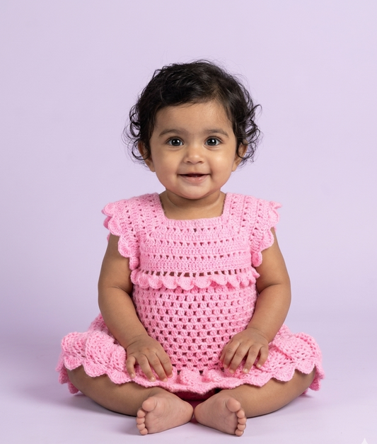 Pink Crochet Baby Girl Dress