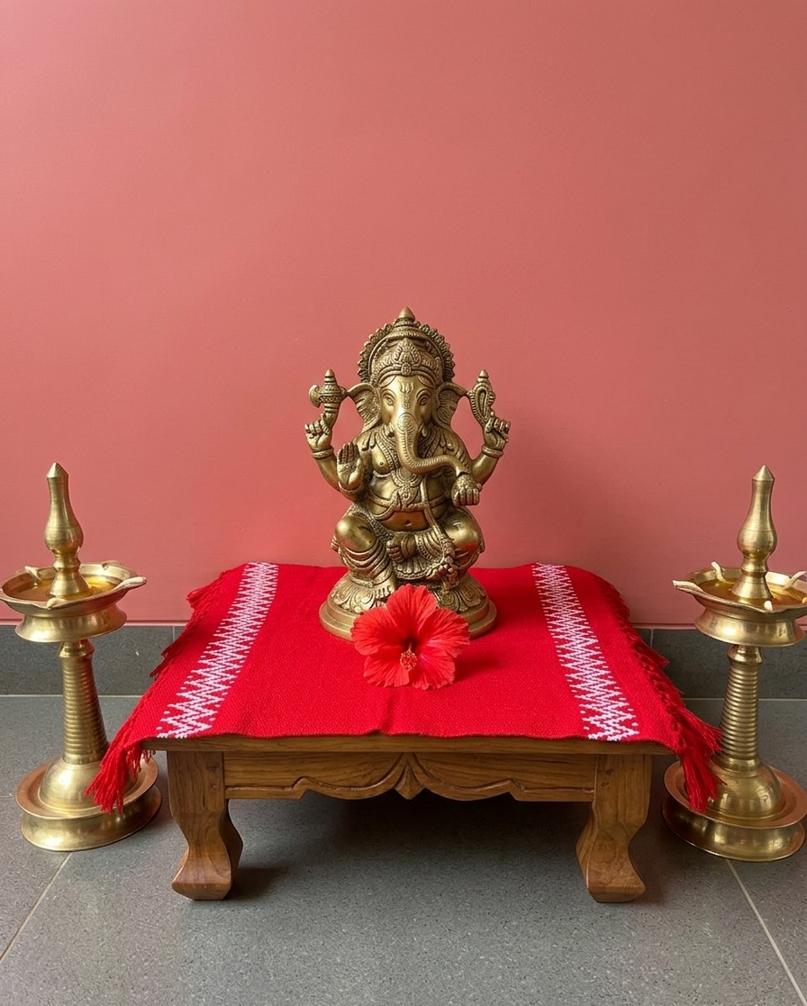 Red Pooja Asan