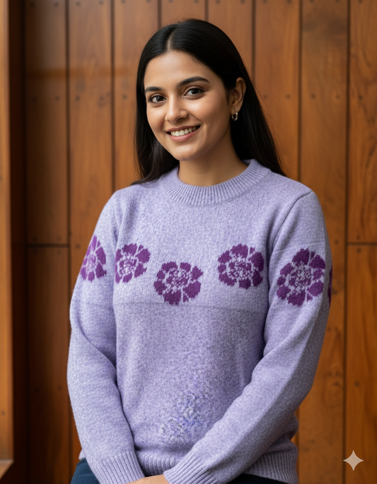 Lavender Blossom Knit Sweater