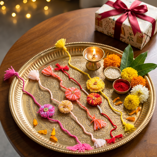 Handmade Colorful Rakhi- Set of 5