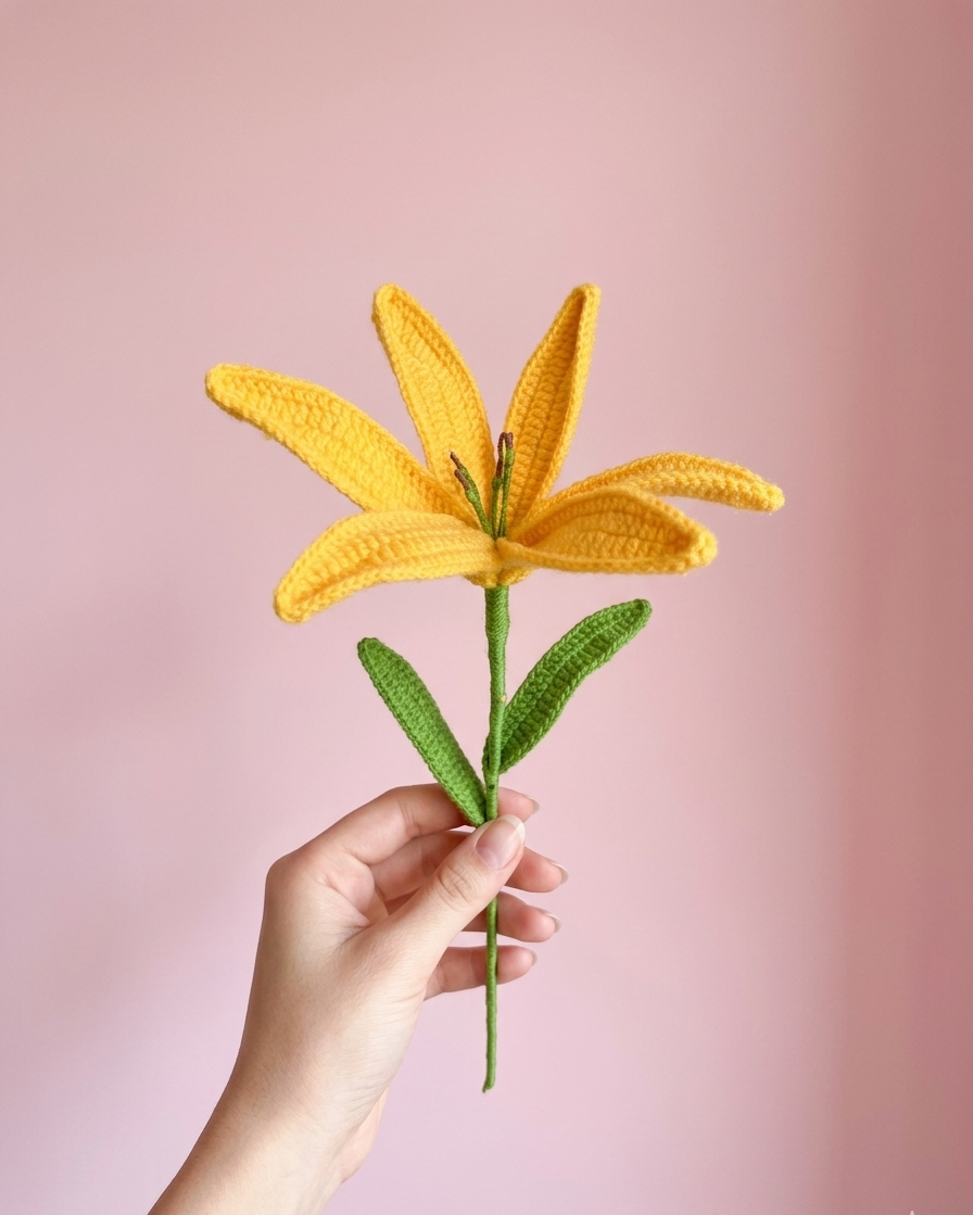 Yellow Lily - Handmade Crochet